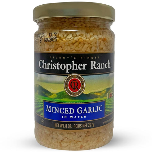 Christopher Ranch Minced Garlic in Water | California-Grown Fresh Garlic | Pre-Minced