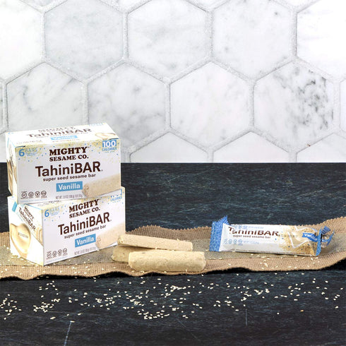 Mighty Sesame TahiniBars (Vanilla) - 6 Count Pack of 2, 100 Calorie Bar, Gluten Free, Vegan, Kosher, Nothing Artificial