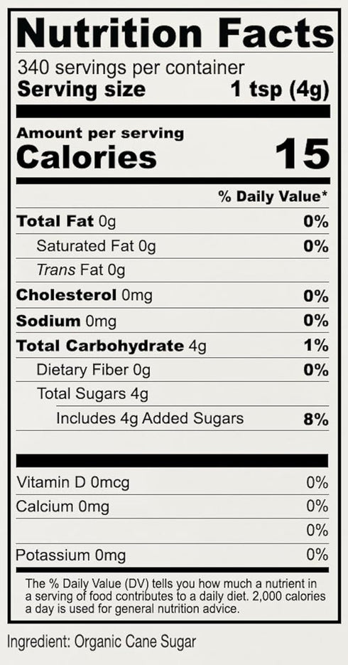 3 lb, Anthony's Organic Cane Sugar, Granulated, Gluten Free & Non GMO