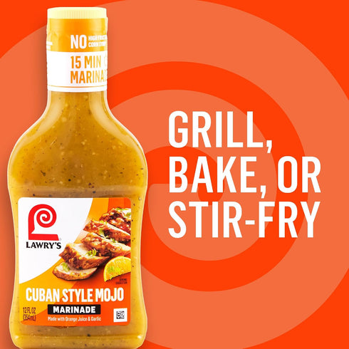 15 12 oz (Pack 6) Lawry's Marinade, Cuban Style Mojo, Minute Marinade, No High Fructose Corn Syrup, Made with Orange