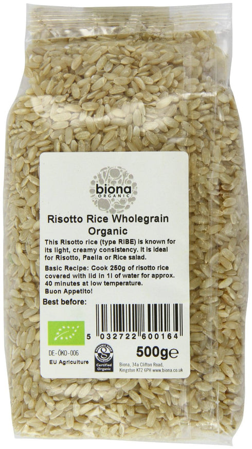 Biona 500g Organic Risotto Rice Brown