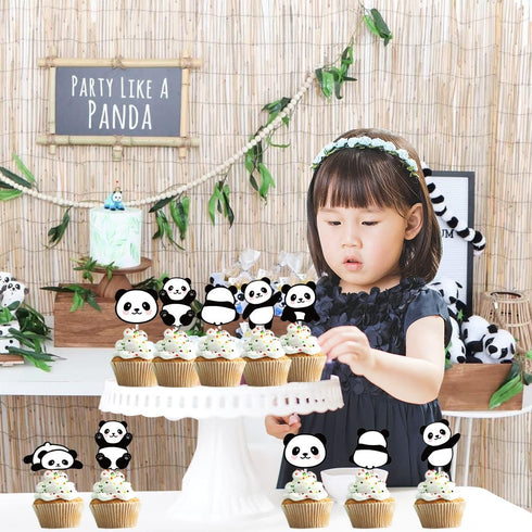 Panda Cupcake Toppers Picks, 24pcs - Birthday & Baby Shower Party Supplies