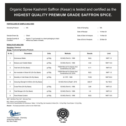 1gm (0.035oz) farmlands Pack 3 Organic Spree Kashmiri Saffron Kesar Threads Pure and Natural l From the finest