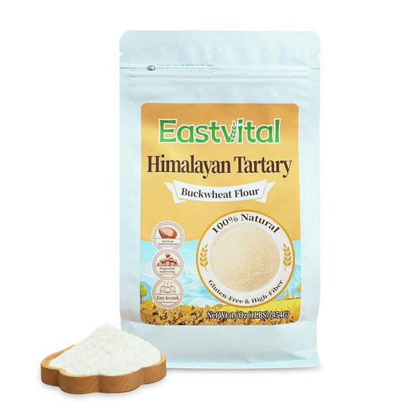 EASTVITAL Himalayan Tartary Buckwheat Flour -1 Lbs, Buckwheat Flour Gluten free, Antioxidants