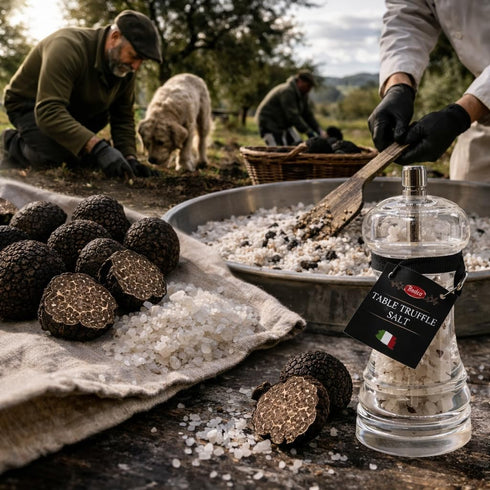 100% 0.70 oz (20g) Rudca Food Table Truffle Salt Natural Sea Salt Crystals with Real Truffle Pieces No Additives