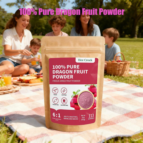 100% 16oz/ 453g Hee Creek Pure Dragon Fruit Powder Freeze Dried Purple Pitaya Source Ultra-Fine Fruit Powder