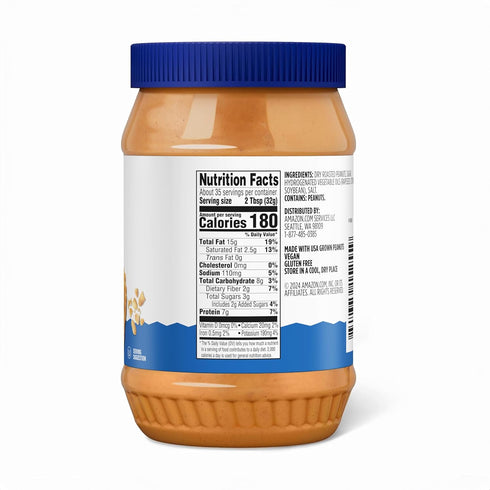 40 Oz, Pack 2 Packaging Amazon Grocery, Crunchy Peanut Butter, of (Previously Amazon Fresh, May Vary)