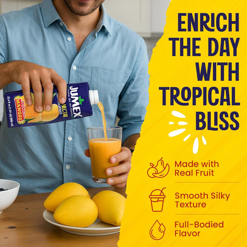 32.4oz, 12 Pack Jumex Mango Nectar - Mango Juice Nectar Made with Fresh Fruit Puree - Tropical Fruit Juice Concentrate