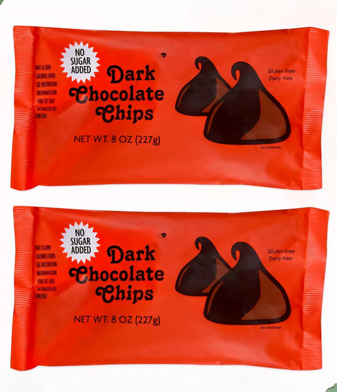 Generic Dark Chocolate Chips No Sugar Added 8oz Pack of 2 (Dark Chocolate