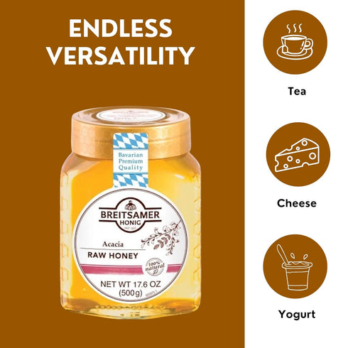 Breitsamer 17.6 oz (2 Pack) , Acacia Raw Honey