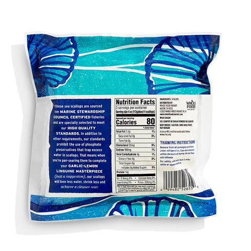 10/20 Count, 12 OZ WHOLE FOODS MARKET Sea Scallops