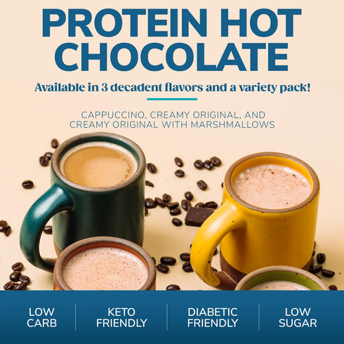 (7ct) Wonderslim Protein Hot Chocolate, Hot Cocoa, Low Sugar, Low Carb, Keto Friendly & Gluten Free