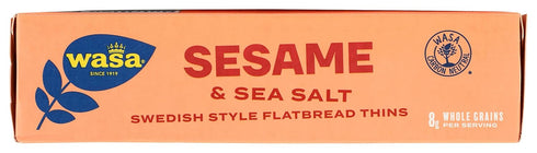 6.7 (Pack 1) Wasa Flatbread Thins Crackers, Sesame and Sea Salt, Ounce