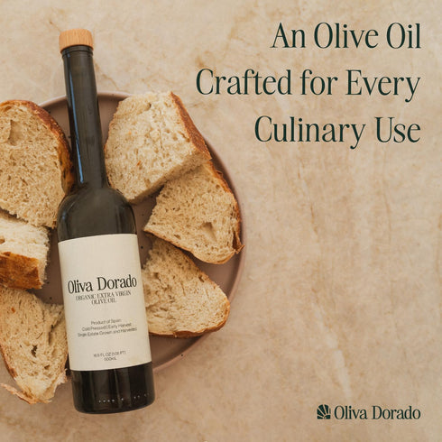 100% (500mL) Oliva Dorado Organic Extra Virgin Olive Oil, Unrefined & Cold Pressed, Made from Polyphenol Rich Arbequina