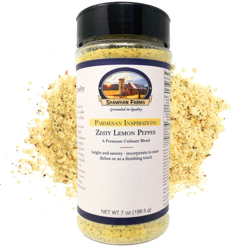 Shawhan Farms Gourmet Parmesan Inspirations Lemon Pepper Seasoning Topper, 7 Oz Finishing Blend