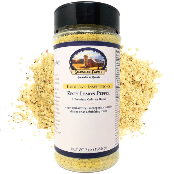 Shawhan Farms Gourmet Parmesan Inspirations Lemon Pepper Seasoning Topper, 7 Oz Finishing Blend