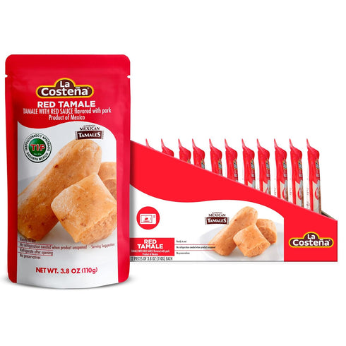 La Costea Red Tamales - Made with Pork, Red Sauce & Masa