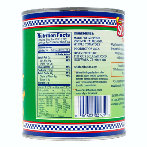 Gus Sclafani Fine Italian Imports (4) 29 Tomato Puree Four ounce cans