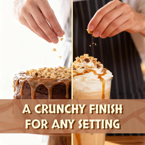 10 OZ Snackathon Toffee Bits, Coarse Grind, Bulk Resealable Bag, Sweet & Crunchy Butter Toffee Pieces for Ice Cream