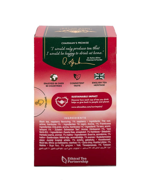Raspberry Indulgence Black Tea - Tagged and Foil Sealed