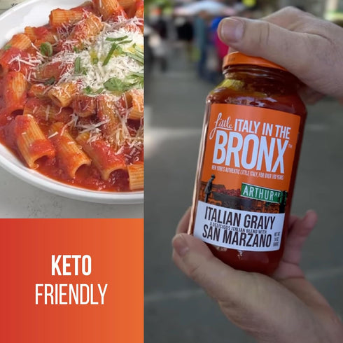24 Oz (3-Pack) Little Italy Bronx Italian Gravy Sauce - Marinara Sauce, Pasta Sauce, Tomato Sauce, Low Carb Spaghetti