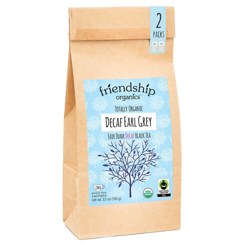 Friendship Organics Decaf Earl Grey Tea Bags - Organic and Fair Trade, 36 Count