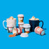 Set Packaging, Set 6 Bombombs Hot Chocolate Mix Gift in Mini Cup Flavors Include Double Chocolate, French Vanilla
