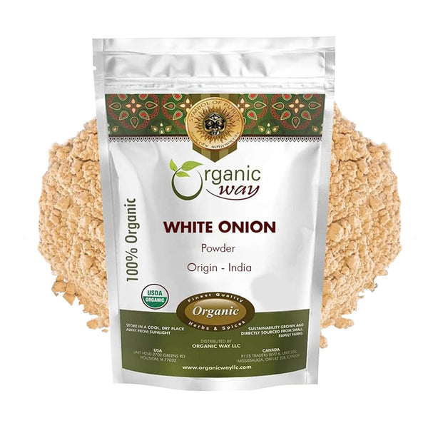 Organic Way White Onion Power | Granulated Onion Powder | USDA &
