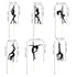 36 PCS Pole Dance Girl Cupcake Toppers - Black Glitter Picks for Bachelorette, Bridal Shower, Birthday Party