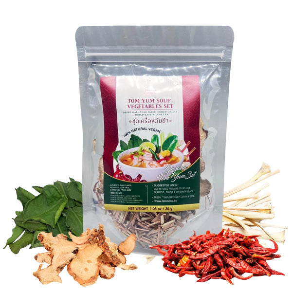 Thai Spice Mix for Tom Yum Soup, 30g, Makes 2-4 Servings, Chili, Galangal, Lemongrass, Lime Leaves (1.06 Ounce)