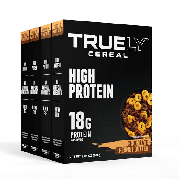 TRUELY Protein Cereal Chocolate Peanut Butter Flavor | 18 g Protein, 4