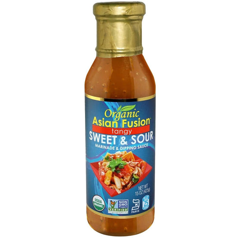 Organic Asian Fusion Tangy Sweet & Sour Marinade & Dipping Sauce - USDA Organic, Non GMO Project Verified, Gluten Free, Kosher Parve, Made in USA, 15 Oz. (2 Pack)