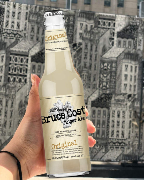 Bruce Cost Ginger Ale 12 oz (12 Bruce Cost - Unfiltered Ginger Ale - Original - Glass Bottles)