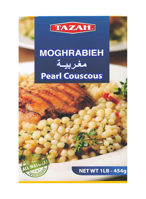 1Lb 454g (16 TAZAH Pearl Couscous Moghrabieh Lebanese Couscous Pearls / Ounce) Product of Lebanon
