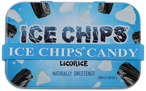 ICE CHIPS Xylitol Candy Tins, 5.28 oz total (Licorice, 3 Pack) - Includes BAND