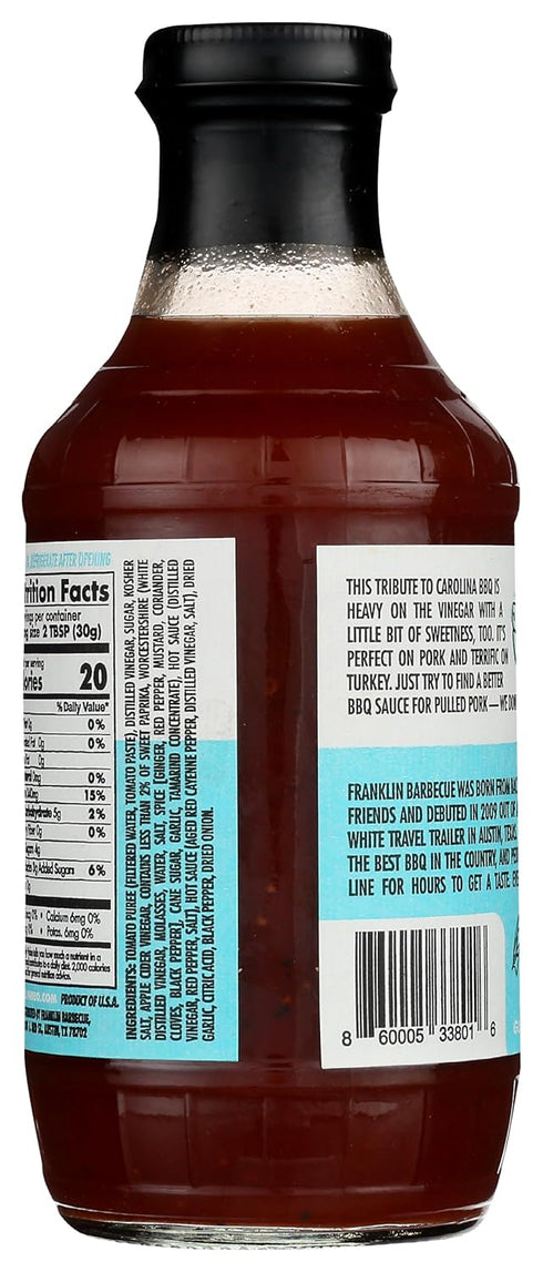 Franklin Barbecue Vinegar BBQ Sauce, 18 OZ