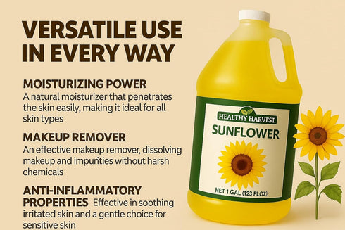 Healthy Harvest Non-GMO Sunflower Oil - Healthy Cooking Oil for Cooking, Baking, Frying & More - Naturally Processed