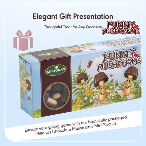 Miltonas 3 Pack (150g Mini Mushroom Shaped Chocolate Cookies - Funny Chocolate Mushrooms with Crunchy Bite-Sized Pieces