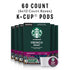 60 Starbucks K-Cup Coffee Pods, Dark Roast Hot or Iced Coffee, French Roast, Keurig Pods