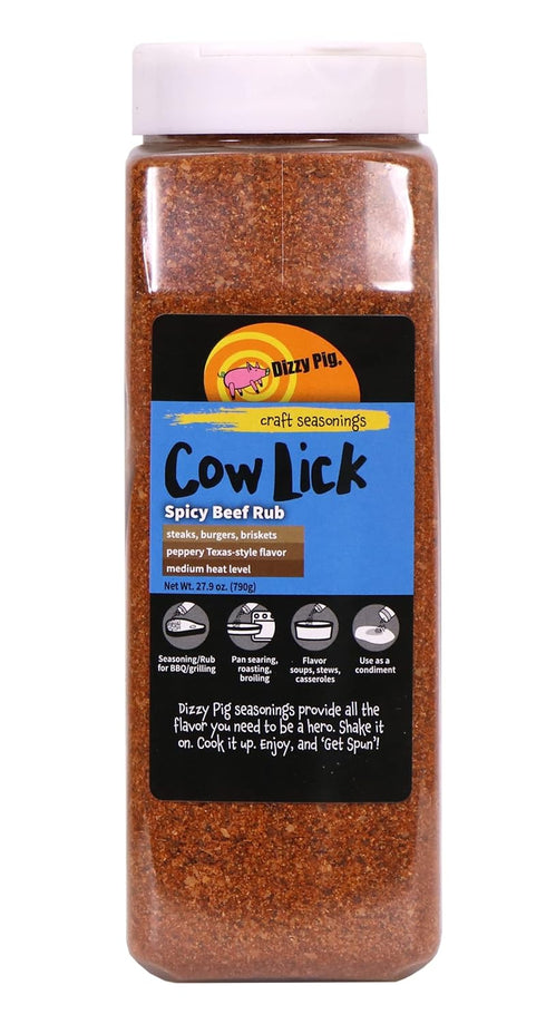 Dizzy Pig Cow Lick Texas-Style Spicy Beef Seasoning Rub (Quart Shaker) -