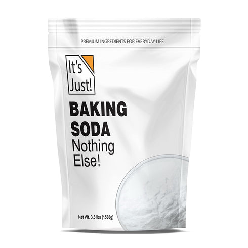It's Just Baking Soda, 100% Pure Sodium Bicarbonate, Food Grade, Non-GMO, Made in USA, 3.5 Pound
