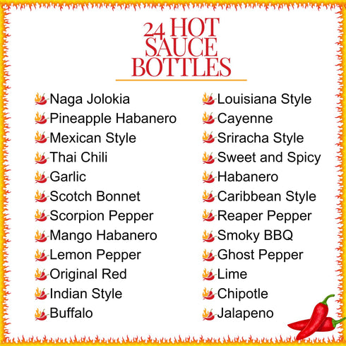TILZ COLLECTION Sets |24 Tilz, Hot Sauce Gift Hot Sauce Bottles, Sampler, Chilli Sauce, Food Gifts For Men |Sriracha