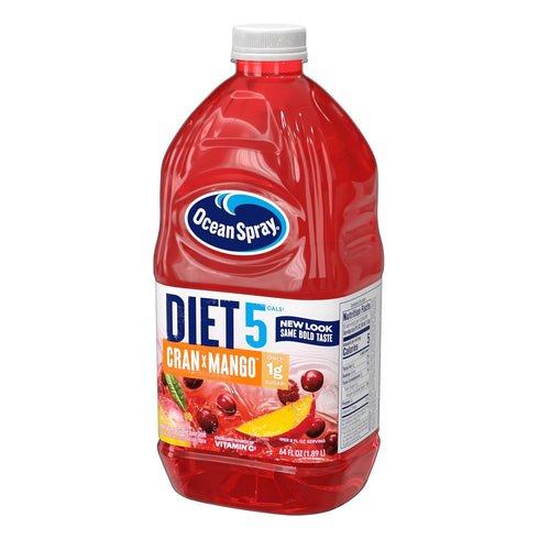 64 Oz (Pack 8) Ocean Spray Diet Cranberry Mango Juice Drink, FL Bottle