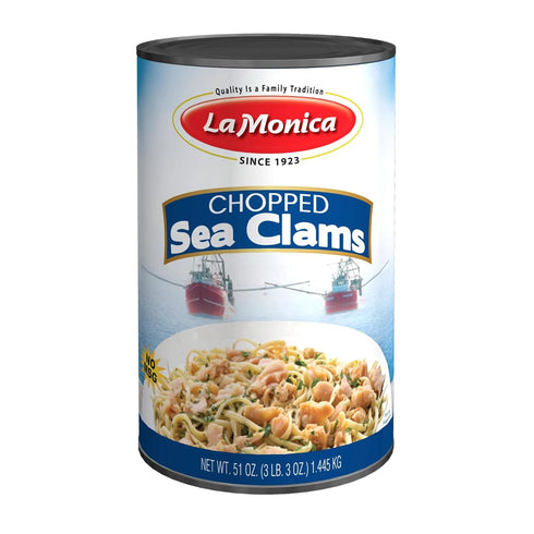 LaMonica Chopped Sea Clams 51 oz Wild Caught, Fully Cooked No MSG