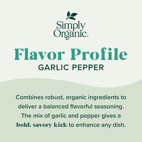 3.73 (Pack 4) Simply Organic Garlic Pepper, Ounce Jar, Blended with Pepper Sea Salt and Onion for Robust Flavor to any
