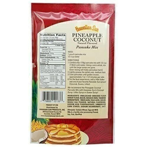 Hawaiian Sun 6-ounce (Pack 3) Pineapple Coconut Pancake Mix