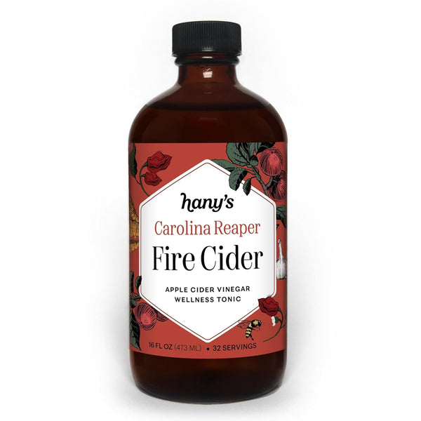 Hany's Harvest Carolina Reaper Fire Cider 16 fl oz Glass Bottle |