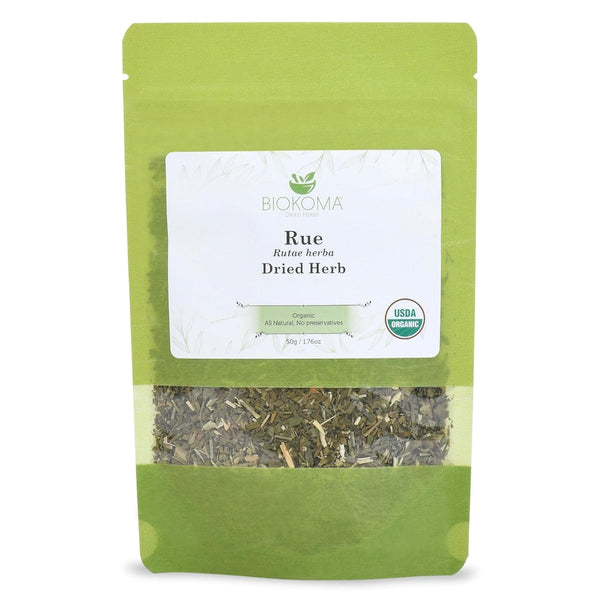 Biokoma Organic Rue Dried Herb 50g Premium Loose Leaf Ruta Graveolens USDA