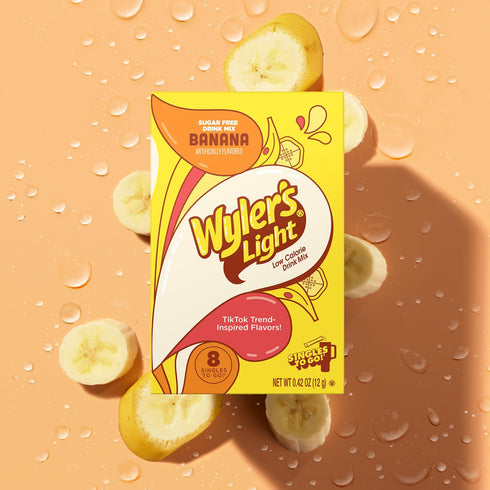 Packets, 96 8 Count Pack 12 Wyler's Light Singles To Go Powder Water Drink Mix, Watertok Banana, Servings, x