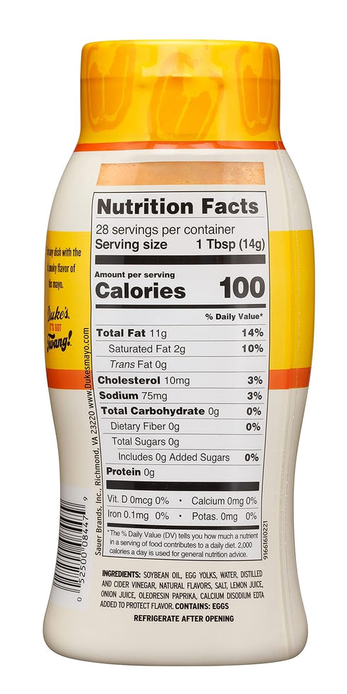 14 (Pack 1) Dukes Roasted Red Pepper Flavored Mayonnaise Squeeze Bottle Sweet & Smoky, Ounce